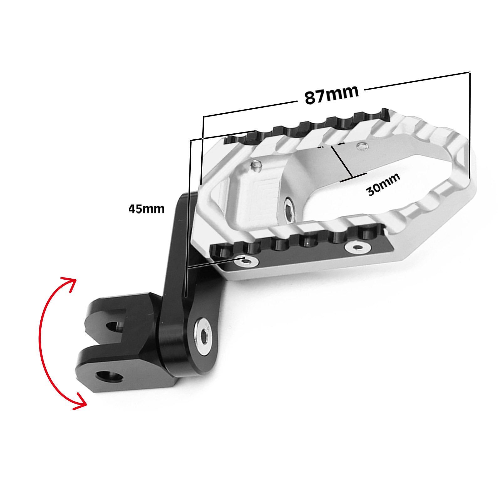 {Front}  Fits CF MOTO TRC Touring 40mm Adjustable Wide Foot Pegs