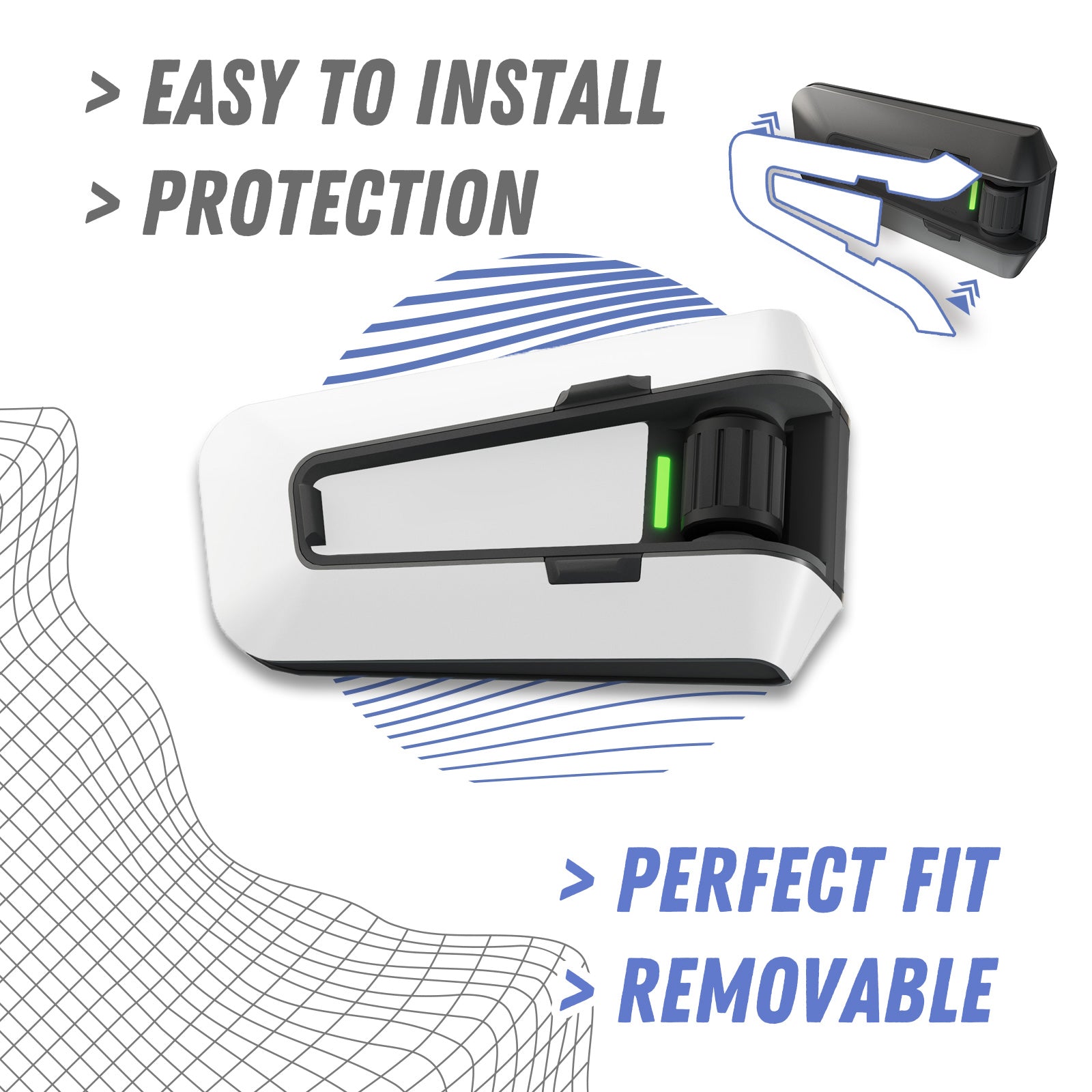 Skin for Cardo Packtalk Edge – Glossy or Matte Vinyl Decal Wrap – Cyber-Tech Series (1pc) - MC Motoparts