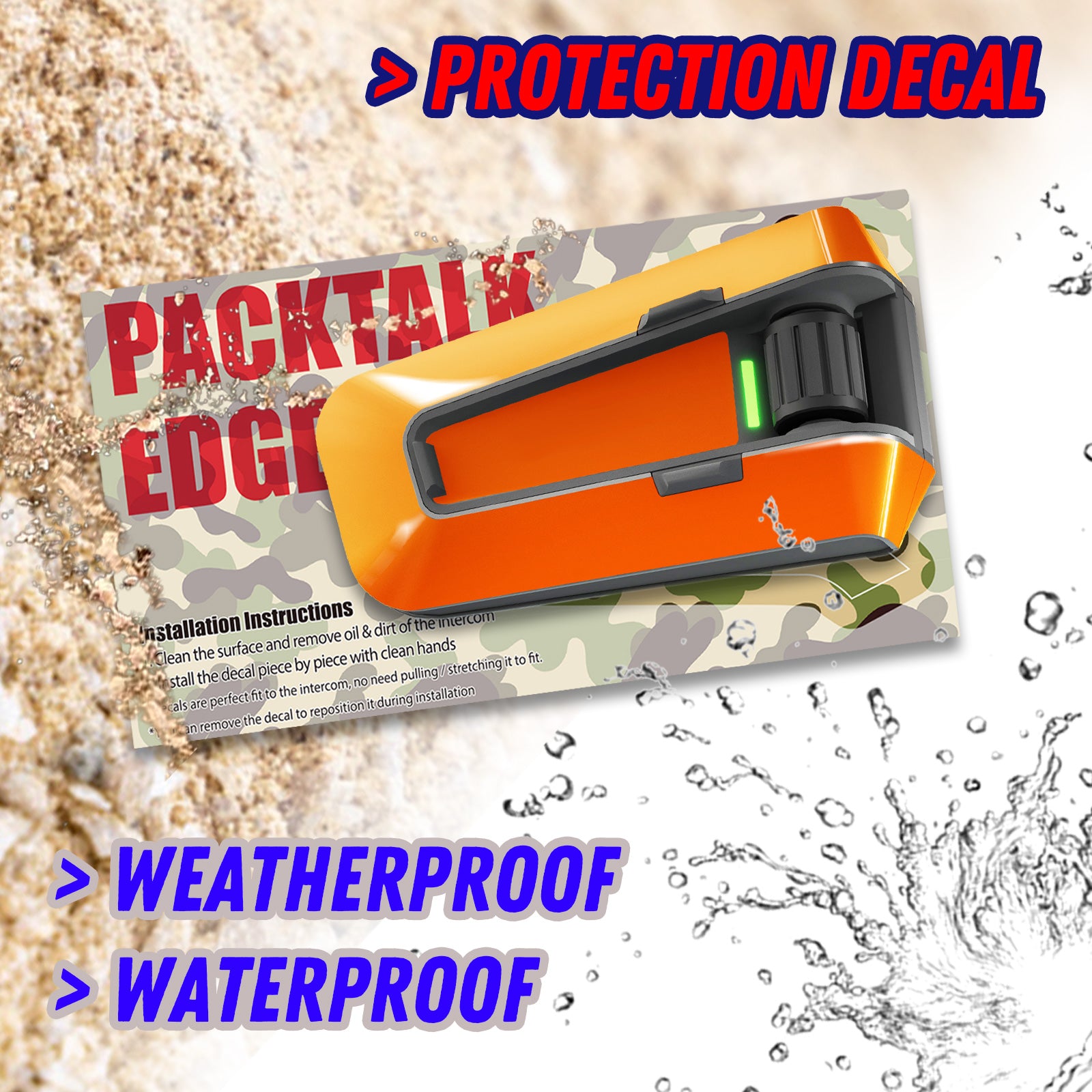 Skin for Cardo Packtalk Edge – Glossy or Matte Vinyl Decal Wrap – Racing Stripe Series (1pc) - MC Motoparts