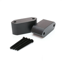 Black Delrin mirror extender and riser for Kawasaki Ninja 500 2024-2025 motorcycle by MC Motoparts, enhancing mirror height and visibility.