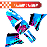 Graphic Kit Decals Fairing Sticker Custom Number For Razor MX350 MX400 - C002 Blue Geometric Burst