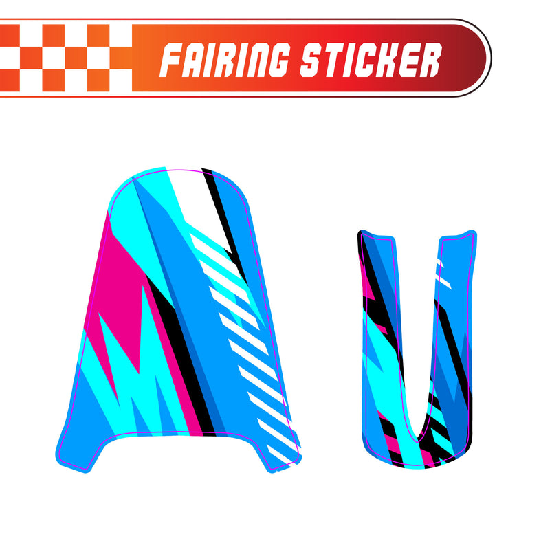 Graphic Kit Decals Fairing Sticker Custom Number For Razor MX350 MX400 - C002 Blue Geometric Burst