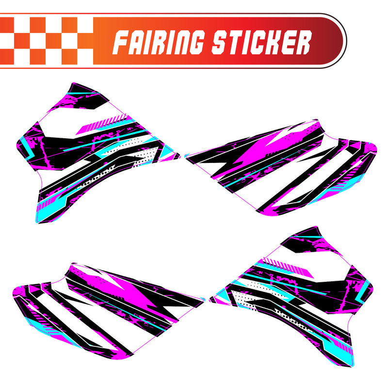 Graphic Kit Decals Fairing Sticker Custom Number For Razor MX350 MX400 - C003 Purple Geometric Burst