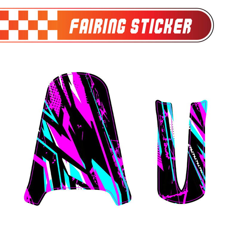 Graphic Kit Decals Fairing Sticker Custom Number For Razor MX350 MX400 - C003 Purple Geometric Burst