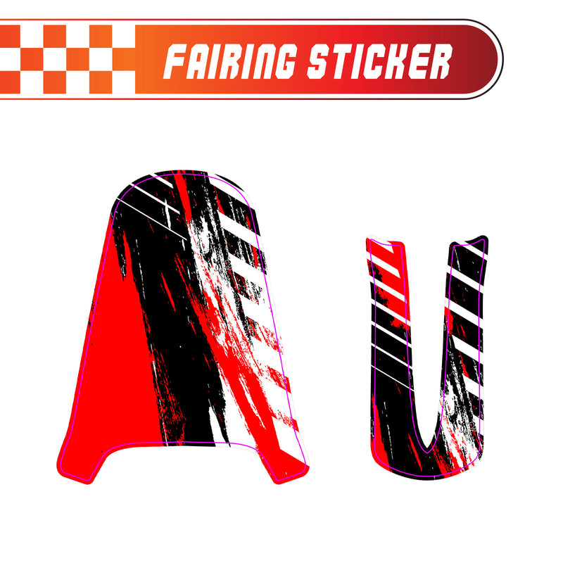 Graphic Kit Decals Fairing Sticker Custom Number For Razor MX350 MX400 - C005 Red Vibrant Brushstrokes