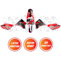 Graphic Kit Decals Fairing Sticker Custom Number For Razor MX350 MX400 - C005 Red Vibrant Brushstrokes