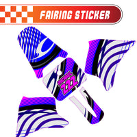 Graphic Kit Decals Fairing Sticker Custom Number For Razor MX350 MX400 - C006 Blue Burst Stripe