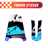 Graphic Kit Decals Fairing Sticker Custom Number For Razor MX350 MX400 - C009 Blue Pixel Burst