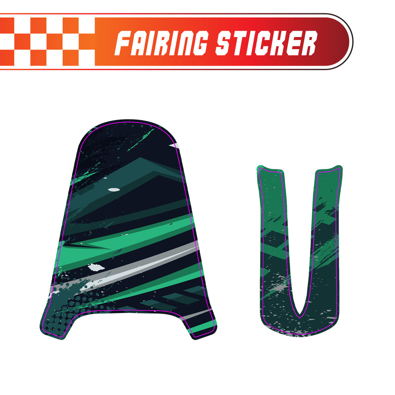 Graphic Kit Decals Fairing Sticker Custom Number For Razor MX350 MX400 - C010 Green Jewel-Toned Terrain