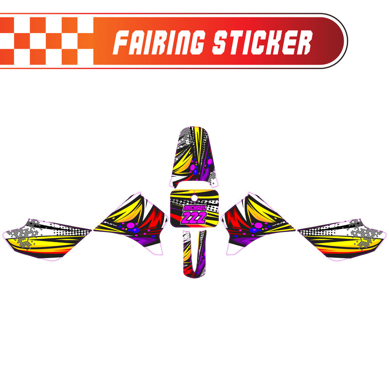 Graphic Kit Decals Fairing Sticker Custom Number For Razor MX350 MX400 - C014 Retro Hex Fusion