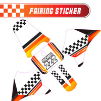 Graphic Kit Decals Fairing Sticker Custom Number For Razor MX350 MX400 - L001 Checkered Fire