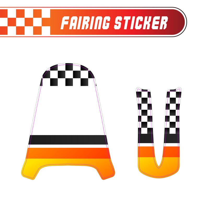 Graphic Kit Decals Fairing Sticker Custom Number For Razor MX350 MX400 - L001 Checkered Fire