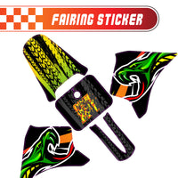 Graphic Kit Decals Fairing Sticker Custom Number For Razor MX350 MX400 - L002 Neon Serpent Skin