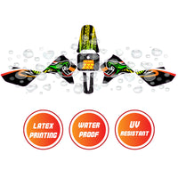 Graphic Kit Decals Fairing Sticker Custom Number For Razor MX350 MX400 - L002 Neon Serpent Skin