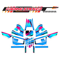 Graphic Kit Decals Fairing Sticker Custom Number For Razor MX350 MX400 (2021 or beyond) - C002 Blue Geometric Burst