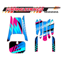 Graphic Kit Decals Fairing Sticker Custom Number For Razor MX350 MX400 (2021 or beyond) - C002 Blue Geometric Burst