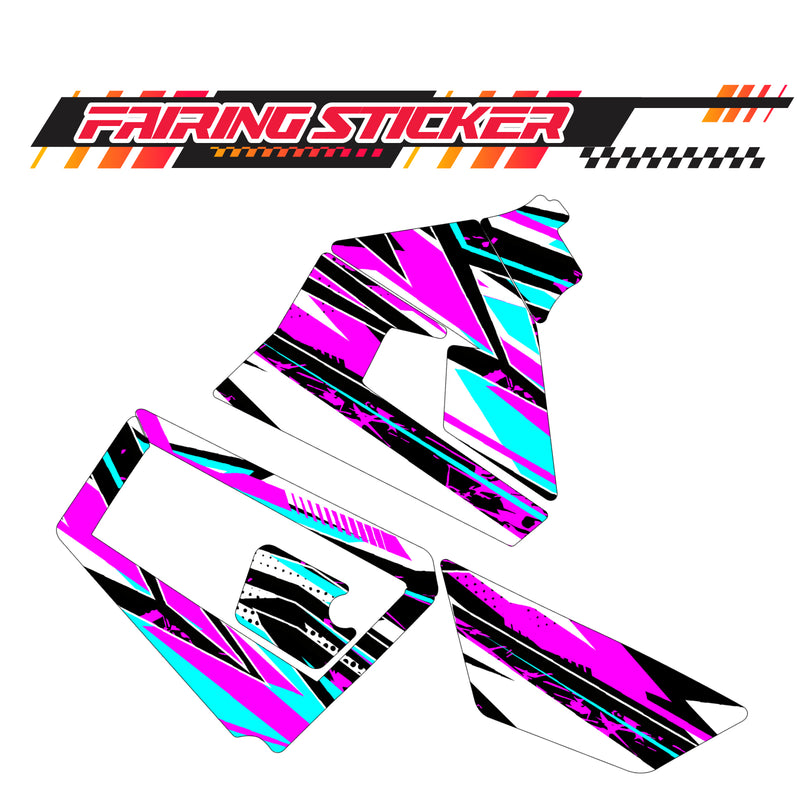 Graphic Kit Decals Fairing Sticker Custom Number For Razor MX350 MX400 (2021 or beyond) - C003 Purple Geometric Burst