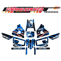 Graphic Kit Decals Fairing Sticker Custom Number For Razor MX350 MX400 (2021 or beyond) - LH001 Blue Shark