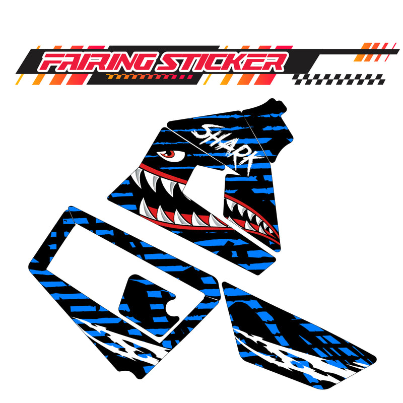 Graphic Kit Decals Fairing Sticker Custom Number For Razor MX350 MX400 (2021 or beyond) - LH001 Blue Shark
