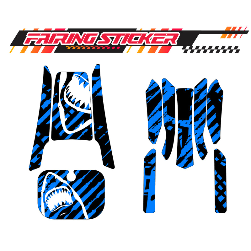 Graphic Kit Decals Fairing Sticker Custom Number For Razor MX350 MX400 (2021 or beyond) - LH001 Blue Shark