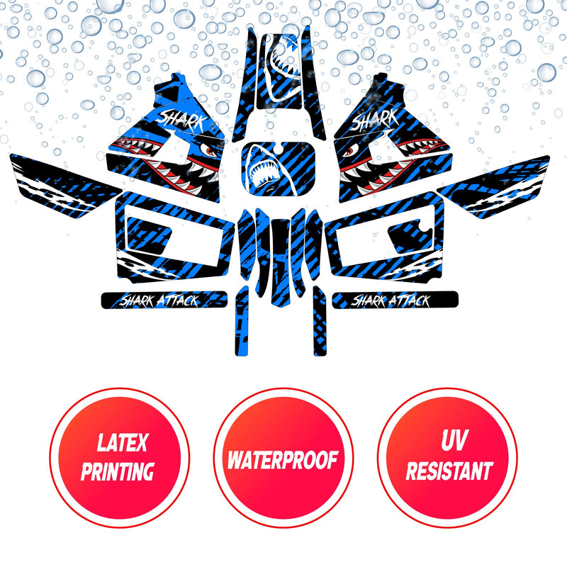 Graphic Kit Decals Fairing Sticker Custom Number For Razor MX350 MX400 (2021 or beyond) - LH001 Blue Shark