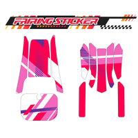 Graphic Kit Decals Fairing Sticker Custom Number For Razor MX350 MX400 (2021 or beyond) - LH003 Pink Red White Slash