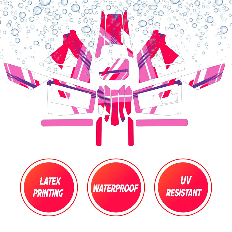 Graphic Kit Decals Fairing Sticker Custom Number For Razor MX350 MX400 (2021 or beyond) - LH003 Pink Red White Slash