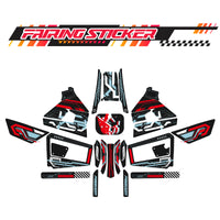 Graphic Kit Decals Fairing Sticker Custom Number For Razor MX350 MX400 (2021 or beyond) - LH004 Black Red Robot