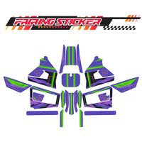 Graphic Kit Decals Fairing Sticker Custom Number For Razor MX350 MX400 (2021 or beyond) - LH005 Purple Green Robot