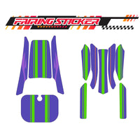 Graphic Kit Decals Fairing Sticker Custom Number For Razor MX350 MX400 (2021 or beyond) - LH005 Purple Green Robot