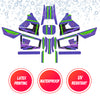 Graphic Kit Decals Fairing Sticker Custom Number For Razor MX350 MX400 (2021 or beyond) - LH005 Purple Green Robot