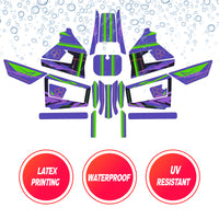 Graphic Kit Decals Fairing Sticker Custom Number For Razor MX350 MX400 (2021 or beyond) - LH005 Purple Green Robot
