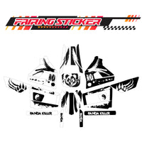Graphic Kit Decals Fairing Sticker Custom Number For Razor MX350 MX400 (2021 or beyond) - LH006 Black White Panda