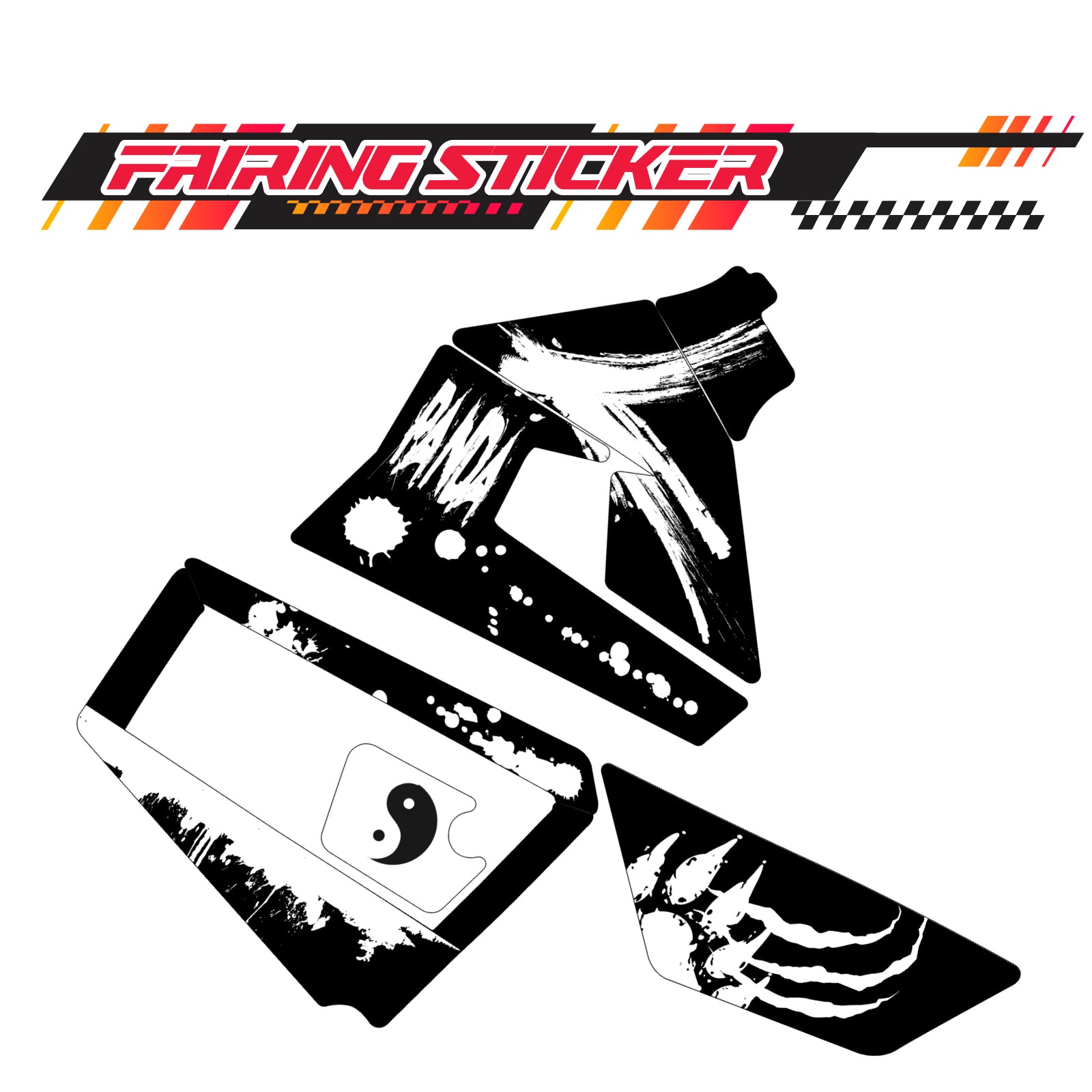 Graphic Kit Decals Fairing Sticker Custom Number For Razor MX350 MX400 (2021 or beyond) - LH006 Black White Panda