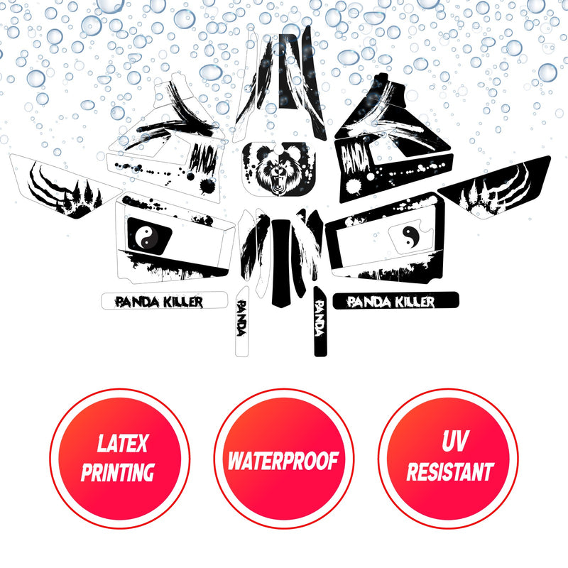 Graphic Kit Decals Fairing Sticker Custom Number For Razor MX350 MX400 (2021 or beyond) - LH006 Black White Panda