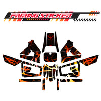 Graphic Kit Decals Fairing Sticker Custom Number For Razor MX350 MX400 (2021 or beyond) - LH008 Red Mythical Bird