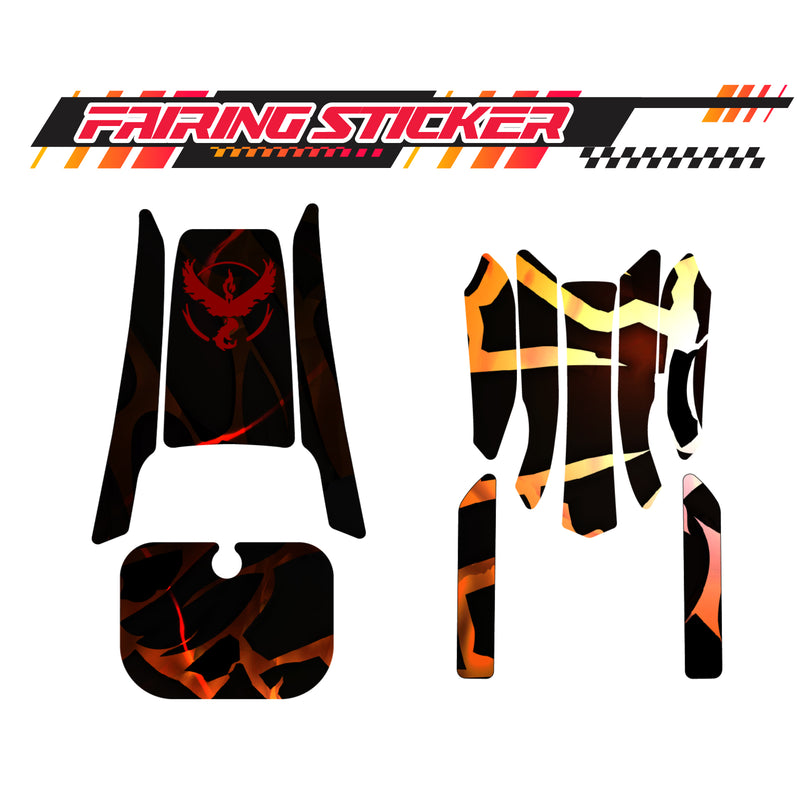 Graphic Kit Decals Fairing Sticker Custom Number For Razor MX350 MX400 (2021 or beyond) - LH008 Red Mythical Bird