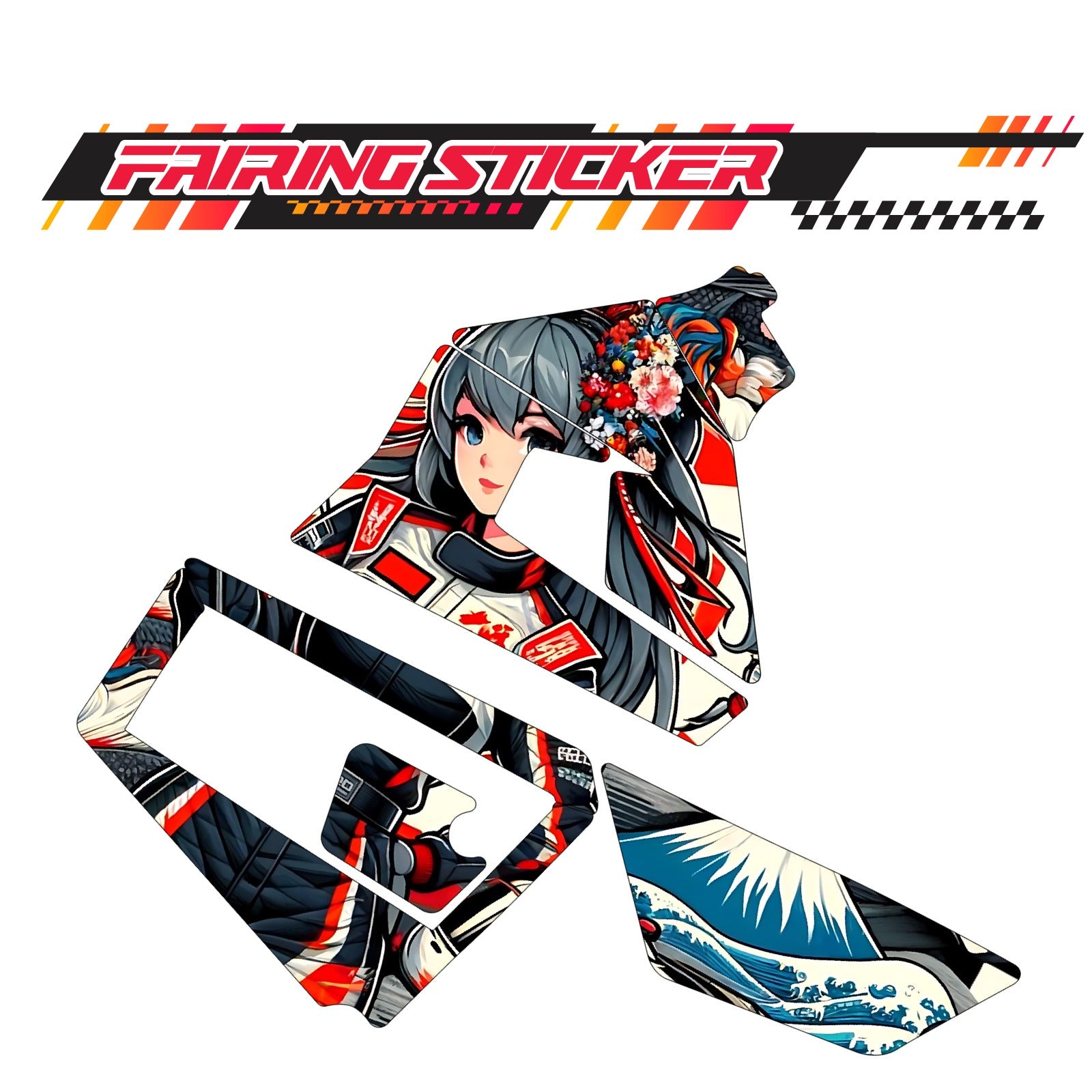 Graphic Kit Decals Fairing Sticker Custom Number For Razor MX350 MX400 (2021 or beyond) - LH010 Anime Racing Girl