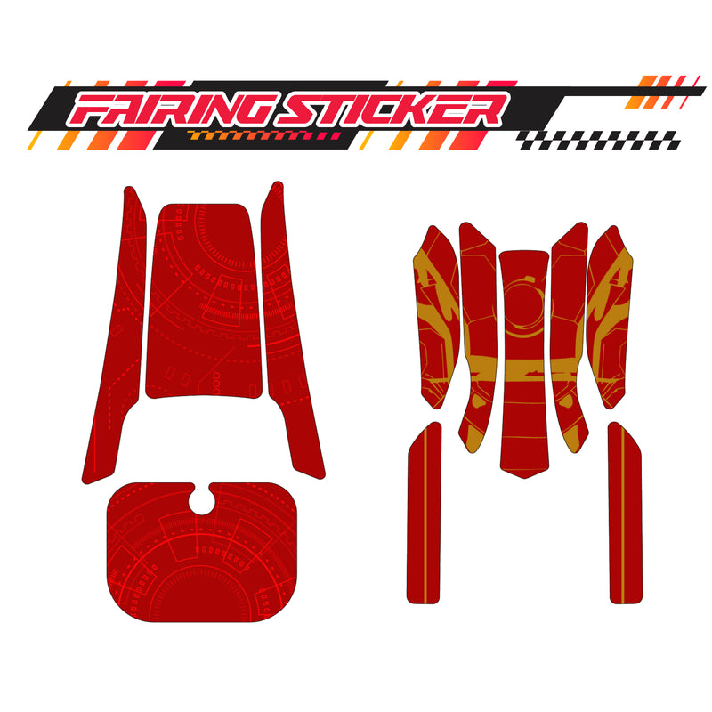 Graphic Kit Decals Fairing Sticker Custom Number For Razor MX350 MX400 (2021 or beyond) - LH013 Red Robot