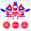 Graphic Kit Decals Fairing Sticker Custom Number For Razor MX350 MX400 (2021 or beyond) - LH014 Red blue Spider Web