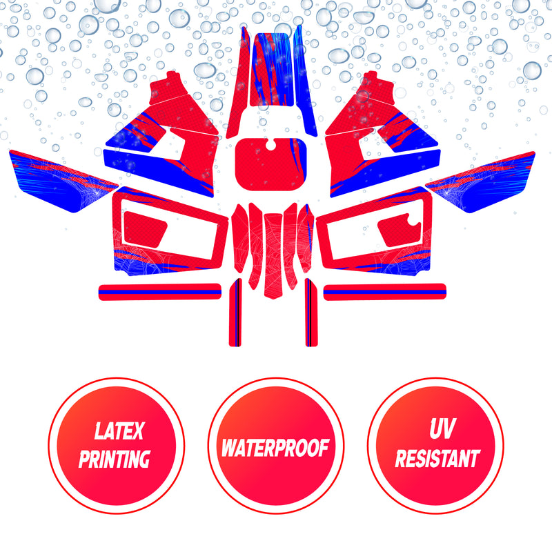 Graphic Kit Decals Fairing Sticker Custom Number For Razor MX350 MX400 (2021 or beyond) - LH014 Red blue Spider Web