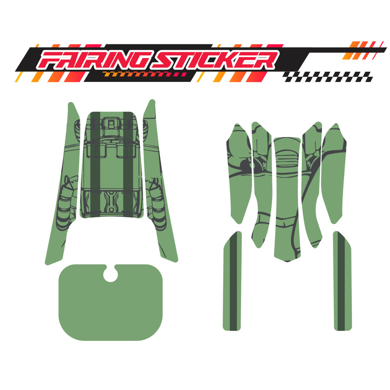 Graphic Kit Decals Fairing Sticker Custom Number For Razor MX350 MX400 (2021 or beyond) - LH015 Green Robot