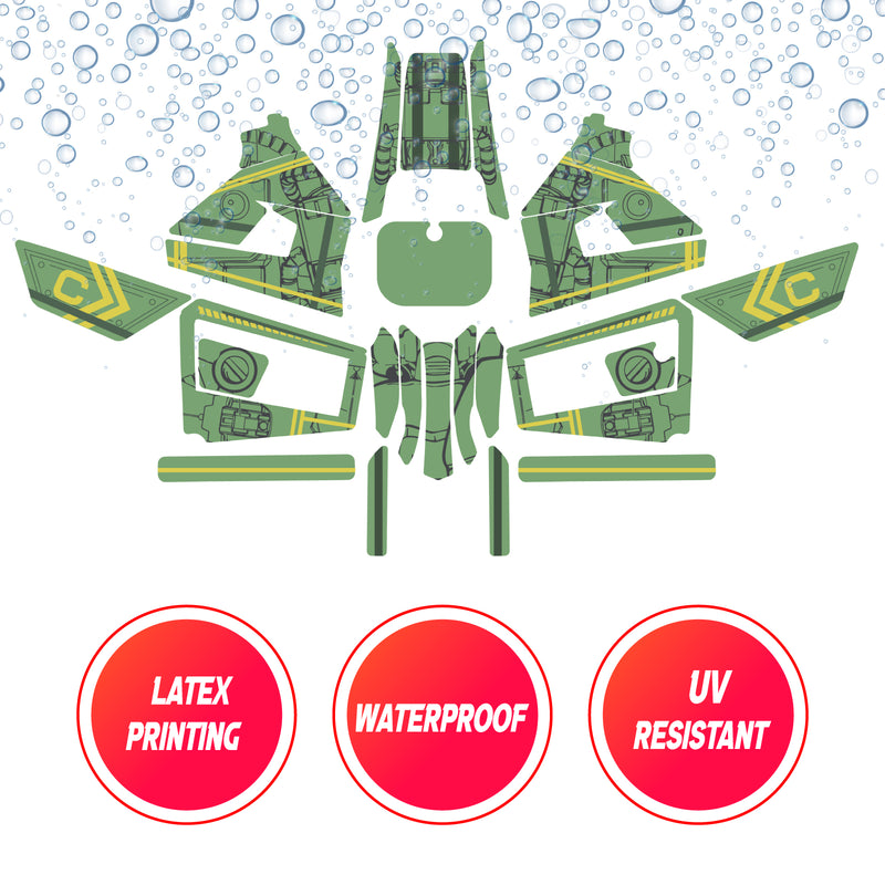 Graphic Kit Decals Fairing Sticker Custom Number For Razor MX350 MX400 (2021 or beyond) - LH015 Green Robot