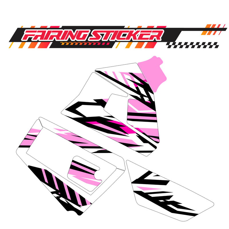 Graphic Kit Decals Fairing Sticker Custom Number For Razor MX350 MX400 (2021 or beyond) - LH019 Pink Black Stripe