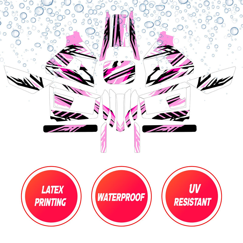 Graphic Kit Decals Fairing Sticker Custom Number For Razor MX350 MX400 (2021 or beyond) - LH019 Pink Black Stripe