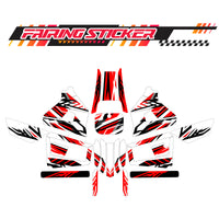 Graphic Kit Decals Fairing Sticker Custom Number For Razor MX350 MX400 (2021 or beyond) - LH020 Red Black Stripe
