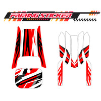 Graphic Kit Decals Fairing Sticker Custom Number For Razor MX350 MX400 (2021 or beyond) - LH020 Red Black Stripe