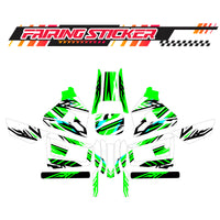 Graphic Kit Decals Fairing Sticker Custom Number For Razor MX350 MX400 (2021 or beyond) - LH022 Green Black Stripe