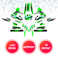 Graphic Kit Decals Fairing Sticker Custom Number For Razor MX350 MX400 (2021 or beyond) - LH022 Green Black Stripe