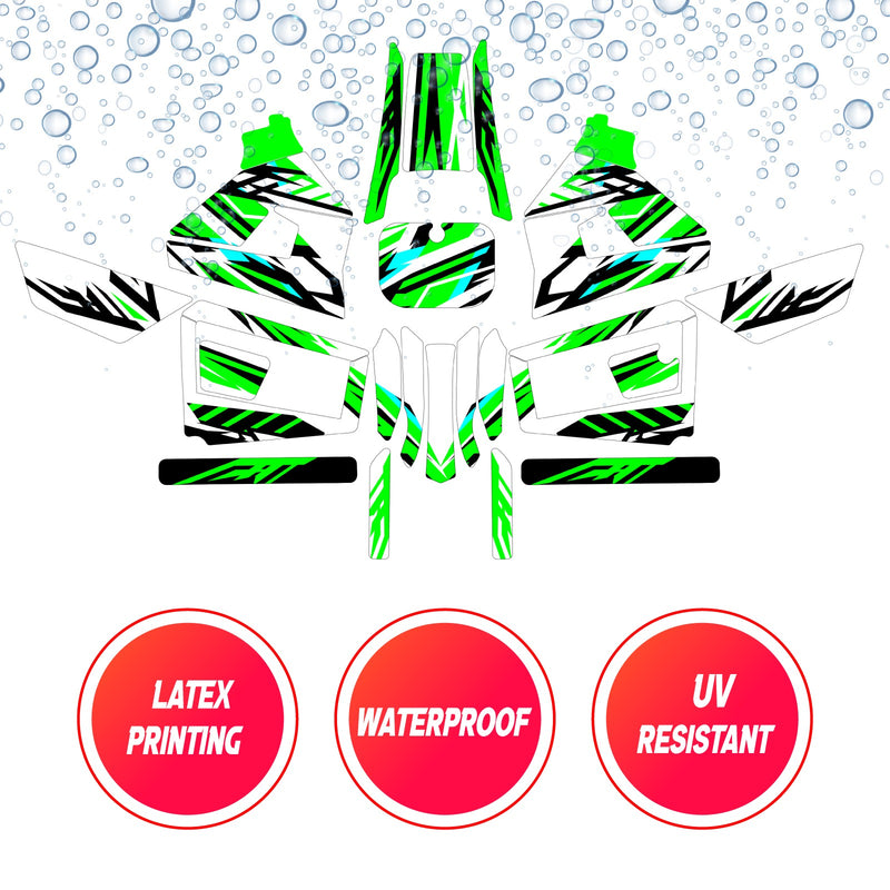 Graphic Kit Decals Fairing Sticker Custom Number For Razor MX350 MX400 (2021 or beyond) - LH022 Green Black Stripe